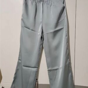 Stylish Gray Satin Pants